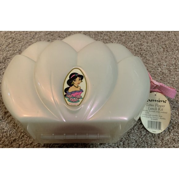 Vintage 1992 DISNEY Aladdin Jasmine Lotus Flower Lunch Box Kit W/ Thermos NWT - Picture 3 of 12